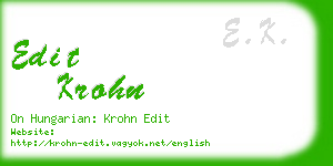 edit krohn business card